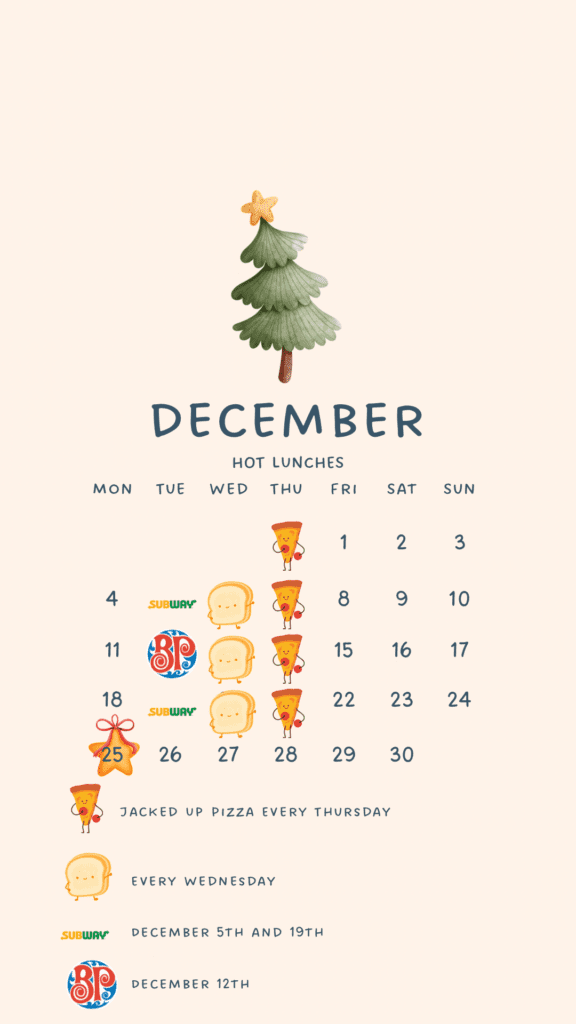 Hot Lunches for December
