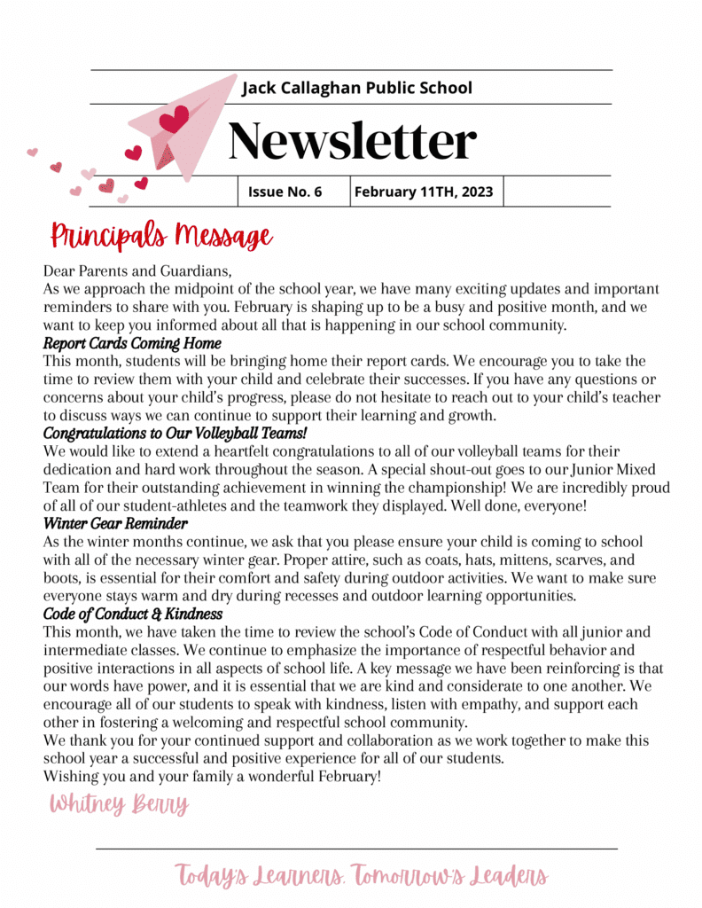 Newsletter Page 1