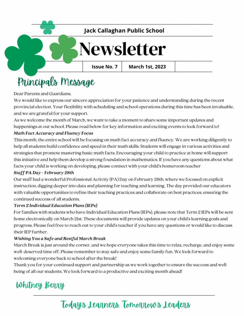 newsletter Page 1
